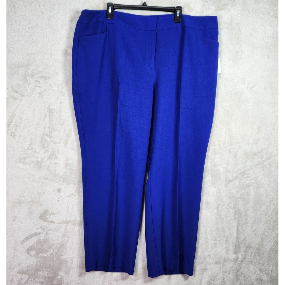 Kasper Dress Pants Womens Plus 22W Royal Blue Crepe Career Office‎ Professional